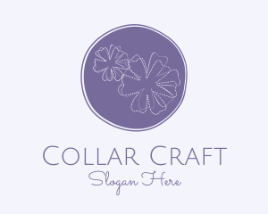 Purple Flower Embroidery logo design