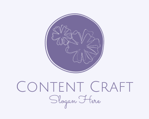 Purple Flower Embroidery logo design