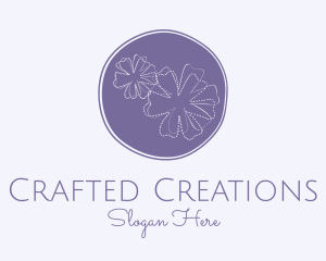 Purple Flower Embroidery logo design