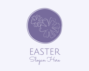 Purple Flower Embroidery logo design