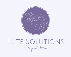 Tailor - Purple Flower Embroidery logo design