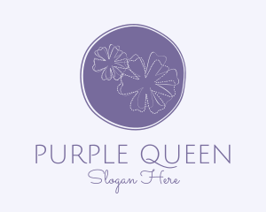 Purple Flower Embroidery logo design