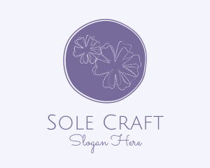 Purple Flower Embroidery logo design