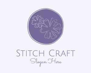 Purple Flower Embroidery logo design