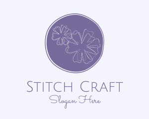 Embroidery - Purple Flower Embroidery logo design