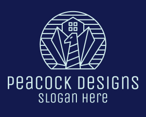 Peacock House Real Estate  logo design