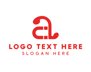 Red And White - Red Magnet Letter A logo design