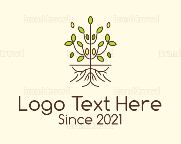 Minimalist Symmetric Plant Logo