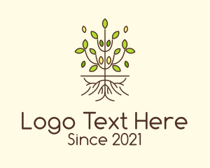 Tree - Minimalist Symmetric Plant logo design