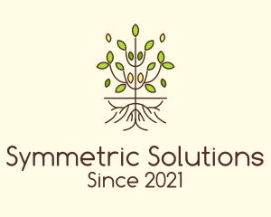 Symmetric - Minimalist Symmetric Plant logo design