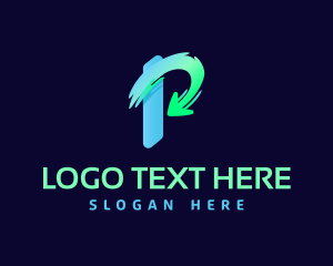 Public Relations - Gradient Arrow Letter P logo design