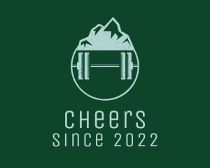 Dumbbell - Mountain Fitness Gym logo design