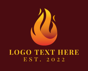 Fire Protection - Blazing Fire Flaming logo design