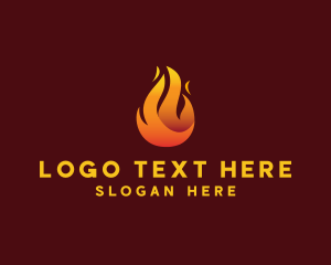 Heating - Blazing Fire Flaming logo design