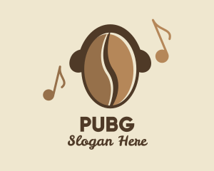 Earphones - Coffee Bean Cafe Music logo design