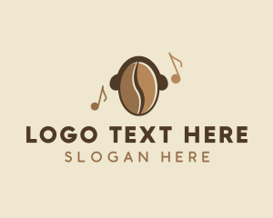 Note - Coffee Bean Cafe Music logo design