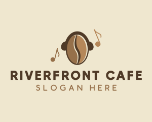 Coffee Bean Cafe Music logo design