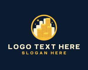 Rich - Gold Coins Stash logo design