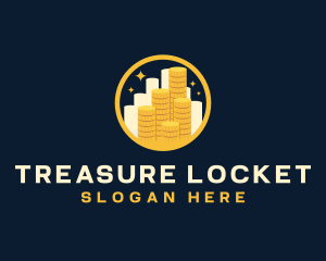 Gold Coins Stash logo design