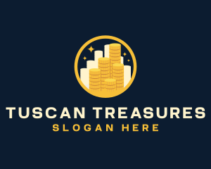 Gold Coins Stash logo design