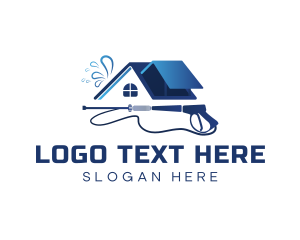 Clean - House Cleaning Pressure Washer logo design