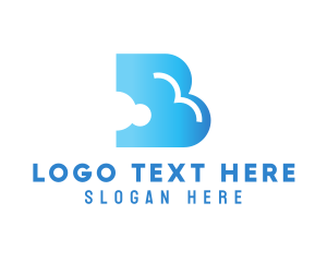 Storm - Blue Cloud Letter B logo design