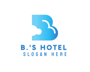 Blue Cloud Letter B logo design