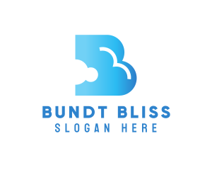 Blue Cloud Letter B logo design