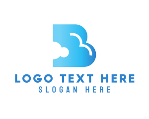 Cloudy - Blue Cloud Letter B logo design