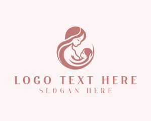 Childcare - Mother Baby Breastfeeding logo design