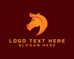 Blazing - Fire Blaze Horse logo design