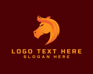 Strategy - Fire Blaze Horse logo design