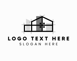 Contractor - House Property Blueprint logo design
