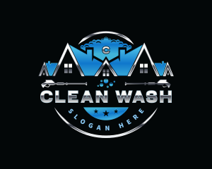 Pressure Wash Bubble Cleaning logo design