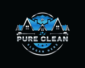 Pressure Wash Bubble Cleaning logo design