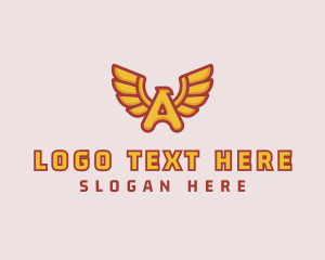 Red And Yellow - Bird Wings Letter A logo design