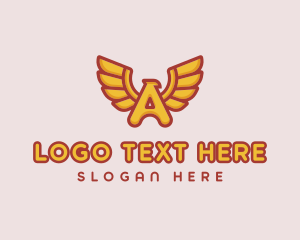 Red And Yellow - Bird Wings Letter A logo design