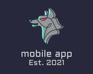 Twitch - Robot Wolf Monoline logo design