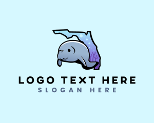 Map - Florida Manatee Aquarium logo design