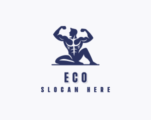 Muscular Man Fitness Logo
