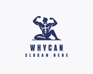 Muscular Man Fitness Logo