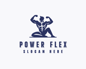 Muscular - Muscular Man Fitness logo design