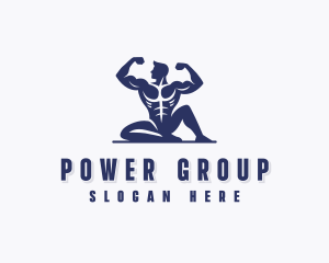 Man - Muscular Man Fitness logo design