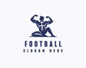 Bodybuilding - Muscular Man Fitness logo design