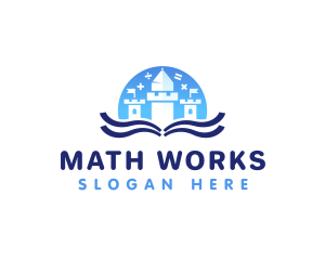 Math - Castle Mathematics Book logo design