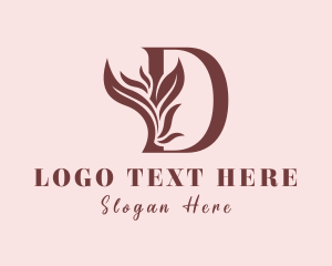 Leaf - Eco Wellness Letter D logo design