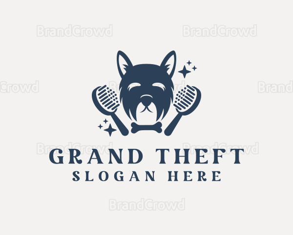 Pet Dog Grooming Logo