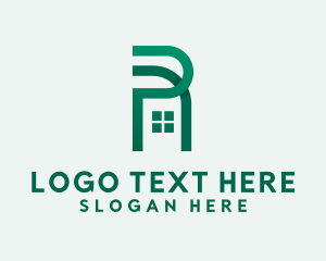 Land Developer - Realtor House Letter R logo design