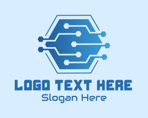 Hexagonal - Hexagonal Circuit Board logo design