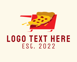 Pizzeria - Fast Food Pizza Cart logo design